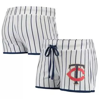 Женские шорты для сна Concepts Sport White Minnesota Twins Vigor в тонкую полоску