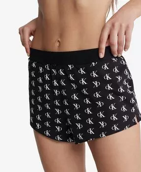 Женские шорты для сна с логотипом Archive QS7183 Calvin Klein, черный