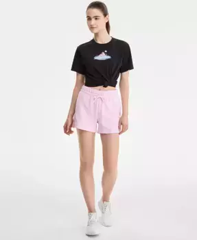 Женские шорты Essentials Small Logo из махровой ткани adidas, розовый