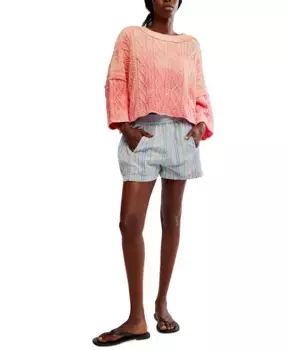 Женские шорты Get Free в полоску на резинке Free People, синий