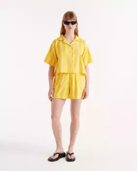 Женские шорты из 100% хлопка с полосатым принтом Compaa Fantstica, желтый