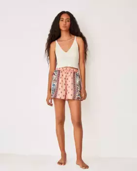 Женские шорты из атласной ткани с принтом Gisela, мультиколор