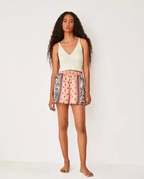 Женские шорты из атласной ткани с принтом Gisela, мультиколор