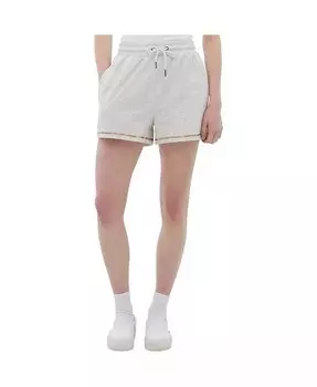 Женские шорты из френча терри с разноцветной строчкой Bench DNA, серый