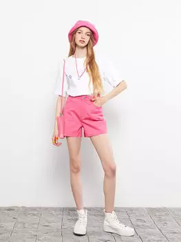 Женские шорты из габардина с простыми карманами стандартной посадки и деталями LCW Casual