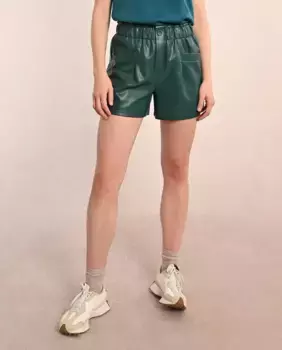 Женские шорты из искусственной кожи с карманами Molly Bracken, темно-зеленый