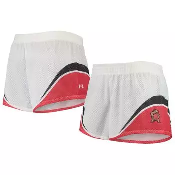 Женские шорты из сетки Under Armour белого/красного цвета Maryland Terrapins Under Armour