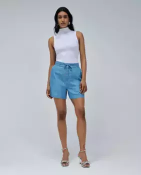 Женские шорты из светлого денима с регулируемым шнурком Salsa Jeans, синий