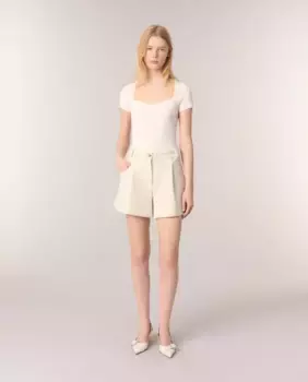 Женские шорты из твида и люрекса Maje, белый