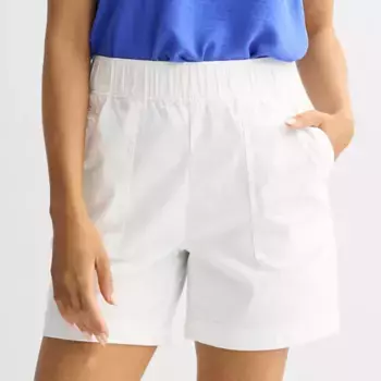 Женские шорты из твила с застежкой Croft & Barrow, белый