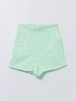 Женские шорты из вискозы с эластичной резинкой на талии и карманом с цветочным узором XSIDE