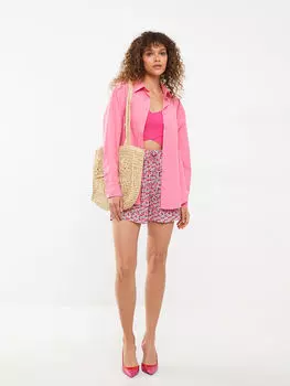 Женские шорты из вискозы с рисунком на эластичной талии LCW Casual