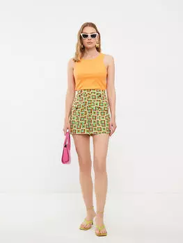 Женские шорты из вискозы с рисунком на эластичной талии Quzu