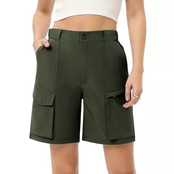 Женские шорты-карго для походов с карманами Быстросохнущие шорты для гольфа Kojooin, цвет Army Green