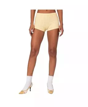Женские шорты косой вязки Raegan Edikted, желтый