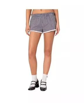 Женские шорты Kyra в мелкую клетку Edikted, черный