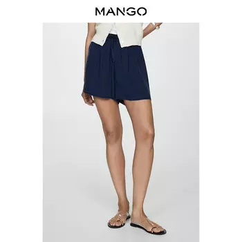Женские шорты Mango из лиоцелла с эластичной резинкой на талии, синий