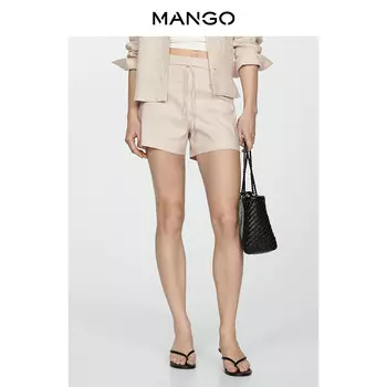 Женские шорты Mango с невидимой молнией, светло-бежевый