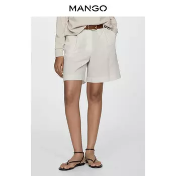 Женские шорты Mango с принтом в полоску, светло-голубой