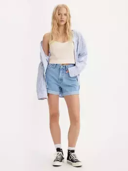 Женские шорты Mom в стиле 80-х с подкатками Levi's, цвет Back To Blue - Medium Wash