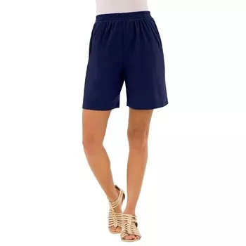 Женские шорты мягкого трикотажа больших размеров Roaman для миниатюрных размеров Roaman's, темно-синий