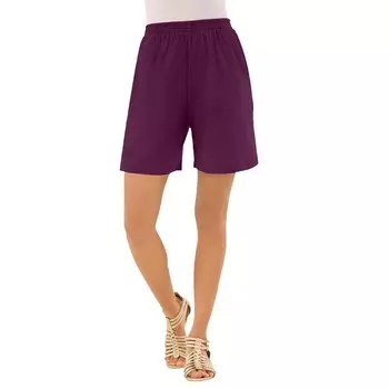 Женские шорты мягкого трикотажа больших размеров Roaman для миниатюрных размеров Roaman's, цвет Dark Berry