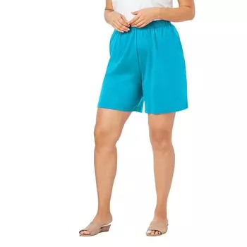 Женские шорты мягкого трикотажа больших размеров Roaman для миниатюрных размеров Roaman's, цвет Ocean