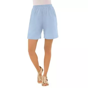 Женские шорты мягкого трикотажа больших размеров Roaman для миниатюрных размеров Roaman's, цвет Pale Blue