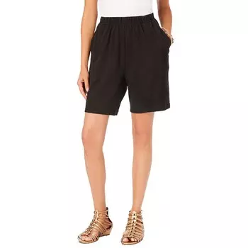 Женские шорты мягкого трикотажа больших размеров Roaman для миниатюрных размеров Roaman's, черный