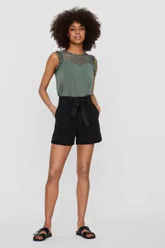 Женские шорты на регулируемой кулиске средней посадки Vero Moda, черный