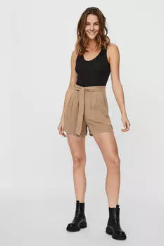 Женские шорты на регулируемой кулиске средней посадки Vero Moda, бежевый