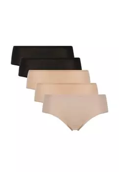 Женские шорты, набор из 5 шт., SoftStretch, бесшовные, хлопок, один размер CHANTELLE, цвет Schwarz Nude Creme
