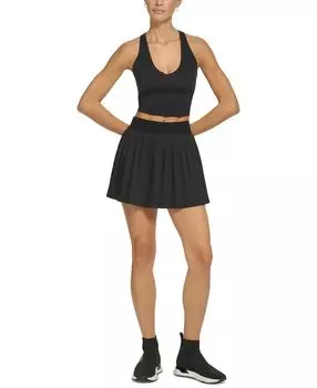 Женские шорты performance со складками без застежек DKNY, черный