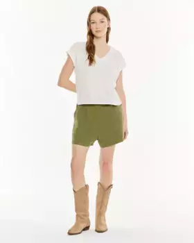 Женские шорты прямого кроя с поясом System Action, зеленый