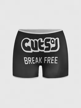 Женские шорты ROMWE Street Life с цветными блоками и буквами, нижнее белье, черный и белый