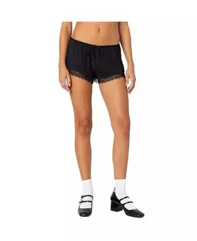 Женские шорты Rumi с кружевной отделкой Edikted, черный