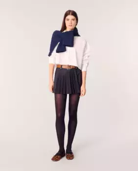 Женские шорты с эффектом trompe l'oeil из плиссированного денима Maje, черный