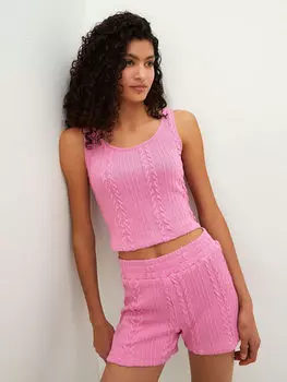 Женские шорты с эластичной талией и рисунком LCW Casual