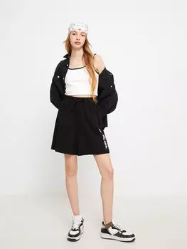 Женские шорты с эластичным поясом и текстовым принтом LCW Casual