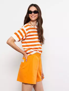 Женские шорты с эластичным поясом и текстовым принтом LCW Casual