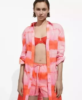 Женские шорты с принтом на эластичном поясе MANGO, оранжевый