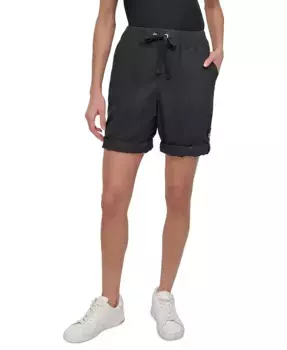 Женские шорты с присборенной талией Convertible Shorts DKNY, черный