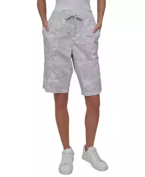 Женские шорты с присборенной талией Convertible Shorts DKNY, серый