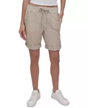 Женские шорты с присборенной талией Convertible Shorts DKNY, серый