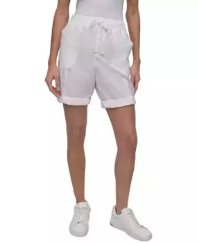Женские шорты с присборенной талией Convertible Shorts DKNY, слоновая кость/кремовый