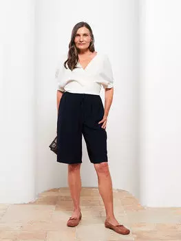 Женские шорты с прямым карманом и эластичной резинкой на талии LCW Grace