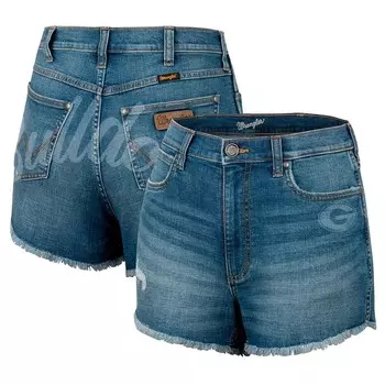 Женские шорты с укороченной талией Colosseum x Wrangler Blue Georgia Bulldogs в стиле ретро с высокой посадкой, цвет Uga Blue