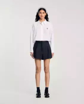 Женские шорты с узором «ёлочка» Sandro, темно-серый