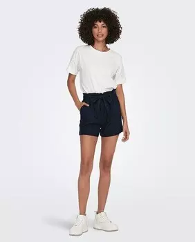 Женские шорты с завышенной талией и бантом Jdy, темно-синий