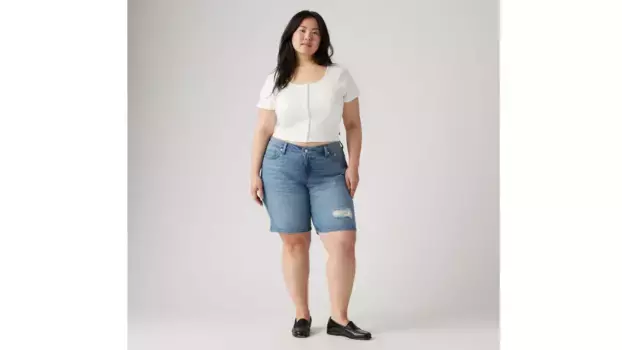 Женские шорты средней длины (большие размеры) Levi's, цвет What Are We - Medium Wash